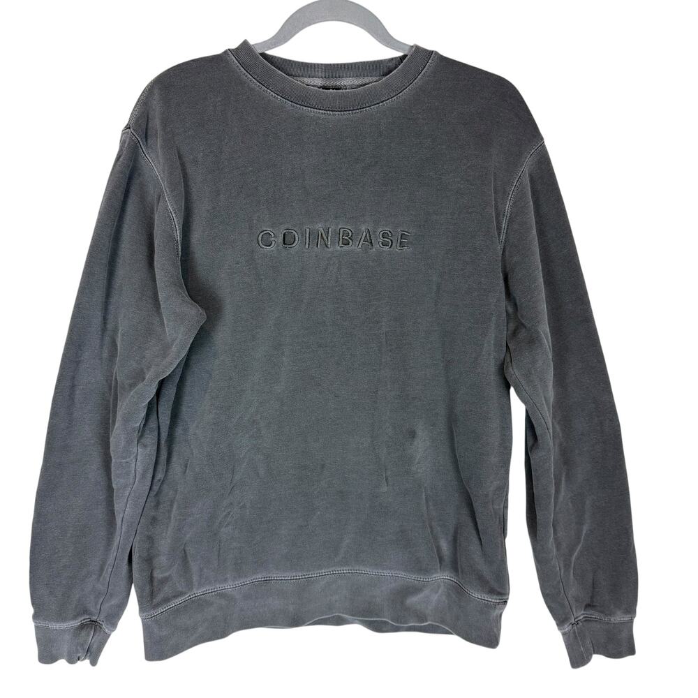 Coinbase‎ Independent Trading Company Sweatshirt Men's Small Gray Fleece Lined